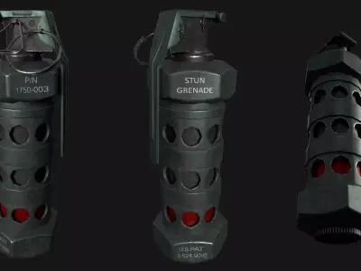 Flash M-84 grenade Free low-poly 3D model