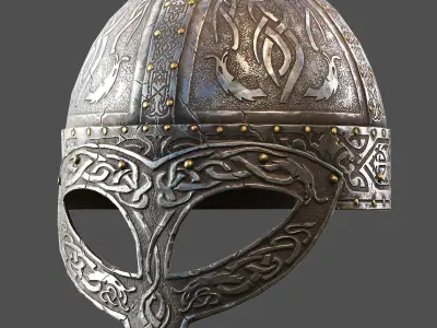Stainess Viking Helmet Low-poly 3D model