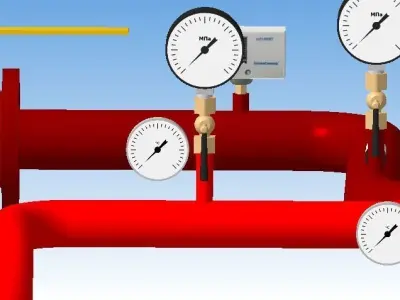 Thermometer d100 mm in a sleeve L50 mm 3D model