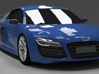 Audi R8 low poly Free 3D model