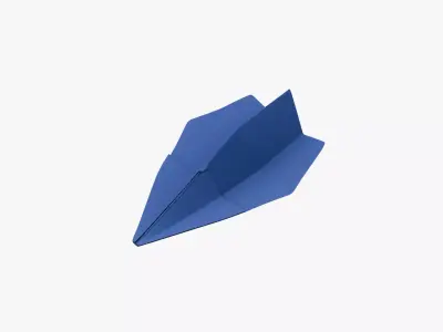 Paper Plane Indigo Low-poly 3D model