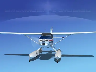 Cessna 182 Skylane Seaplane V04 3D model