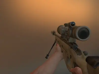 SV-98 Old Sniper Low-poly 3D model