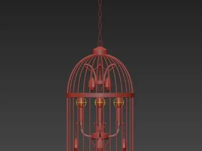 Beautiful Bird Cage Chandelier 3D model