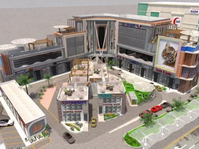 Commercial Warehouse and Retail Complex A32 DWG SketchUp 3D model