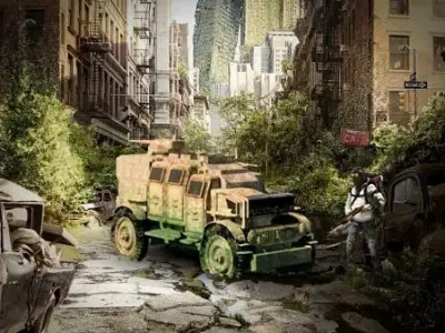 Post Appocalyptic Sci fi Fighter Truck 3D model