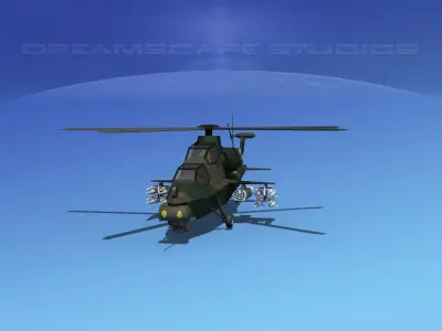 WZ-10 Attack Helicopter V04 Low-poly 3D model