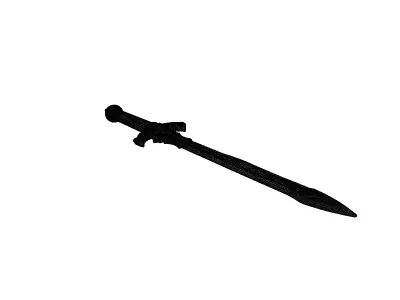 Glowing Magical Sword with Runes 3D model