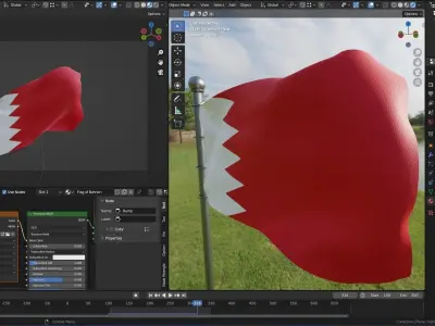 Animated Bahrain Flags 3D model
