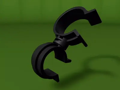Rotating hose or wire clip Low-poly 3D model