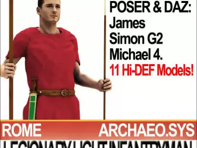 Ancient Rome Light Infantryman 4 BC Props 3D model