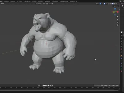 Simple Anthropomorphic Bear Free 3D model