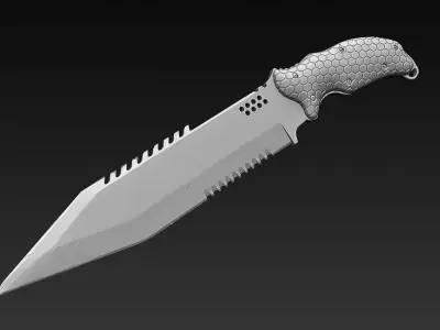 Combat Knife Zbrush 3D model
