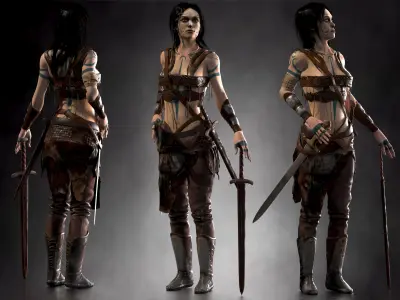 Guinevere from king Arthur Low-poly 3D model