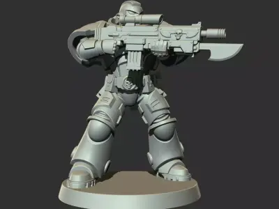 Sci-Fi Heavy Trooper STL Modular Power Armor 32mm Miniature V2 3D print model