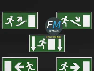 Emergency exit signs 3D model