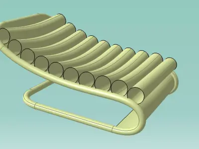 Chair Low-poly 3D model 11