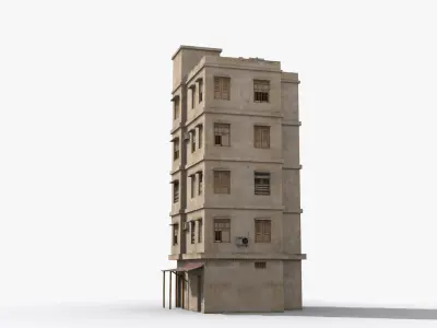 Arab Middle East Building x5 Low-poly 3D model
