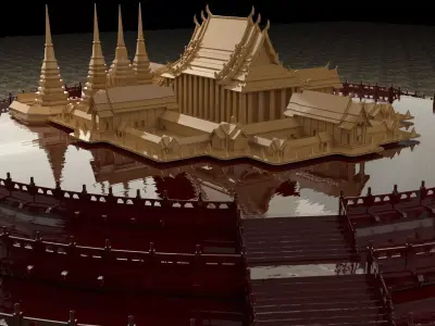 Chinese ancient temple 3D model