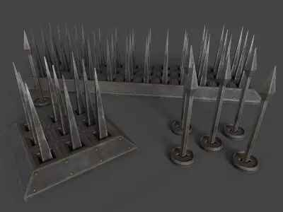 Low-Poly Spikes Traps Low-poly 3D model