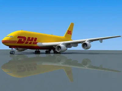 Model Airbus A380 of DHL Texture 3D model