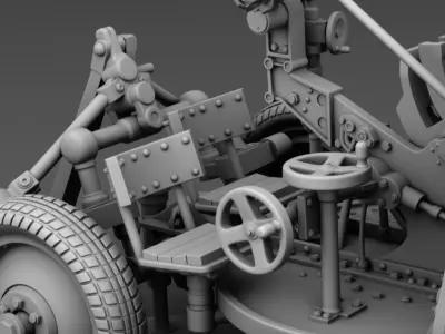 25 mm anti aircraft gun 3D print model