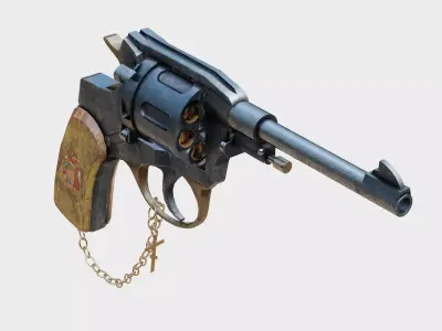 Nagant M1895 Revolver Free low-poly 3D model