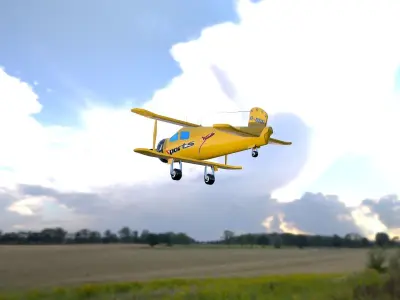 Sports Plane Low-poly 3D model