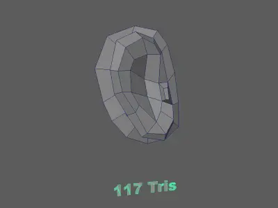 Base Mesh Pack - Ears Free low-poly 3D model