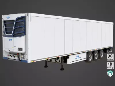 Refrigerator Trailer 05 for Heavy Truck PBR Low-poly 3D model