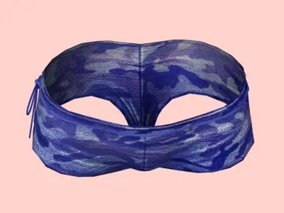 Sexy Blue Army Bikini Low-poly 3D model