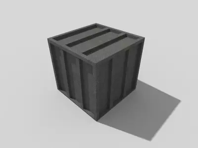 low poly metal crate Low-poly 3D model