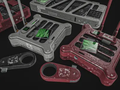 Hacking Gadget - Device Package Low-poly 3D model