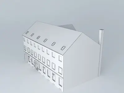 European Style Post Office Building Low-poly 3D model