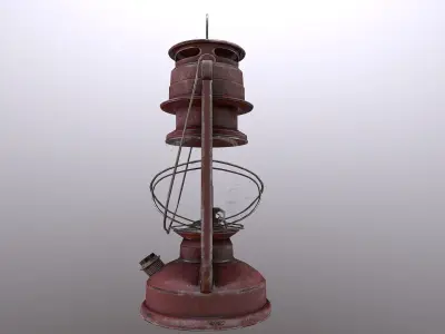 Antique Oil Lamp Low-poly 3D model