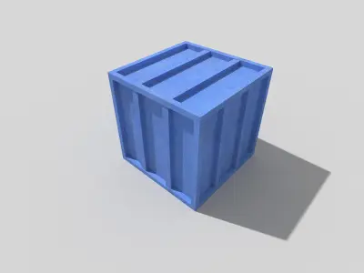 low poly metal crate Low-poly 3D model