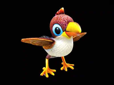 cartoon bird 3D model