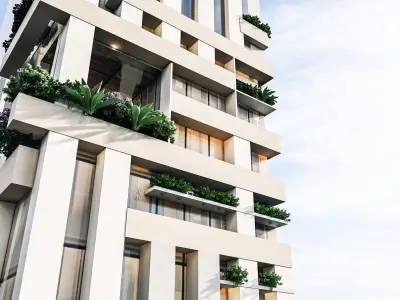 Modern high rise mixed used building 3D model