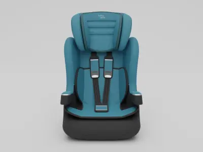 Baby-plus car seat blue for baby with hexagon pattern Isofix S Low-poly 3D model