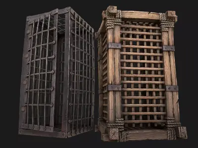 Medieval Prison Cells Low-poly 3D model