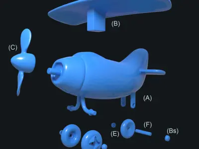 Toy airplane 3D print model