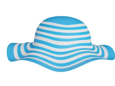 Beach Hat Low-poly 3D model