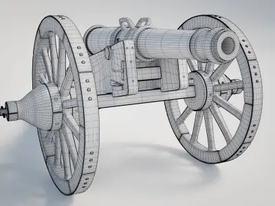 Heavy French Field Cannon 3D model