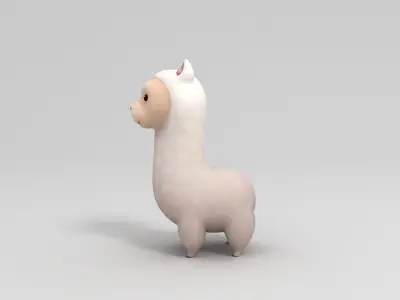 Alpaca llama 3D model