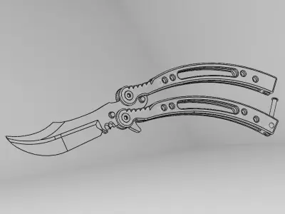 Butterfly knife 3D print model