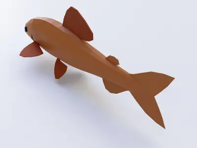 Brown trout fish 3d model  Low-poly 3D model