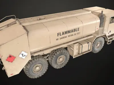 Military Truck V1 - Tanker Low-poly 3D model