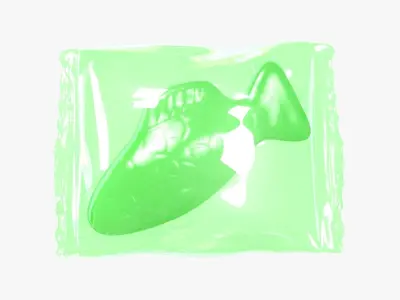 Wrapped Green Fish 3D model 3D model