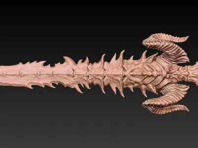 Demonic Sword  Low-poly 3D model
