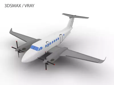 KING AIR 350 Low-poly 3D model
